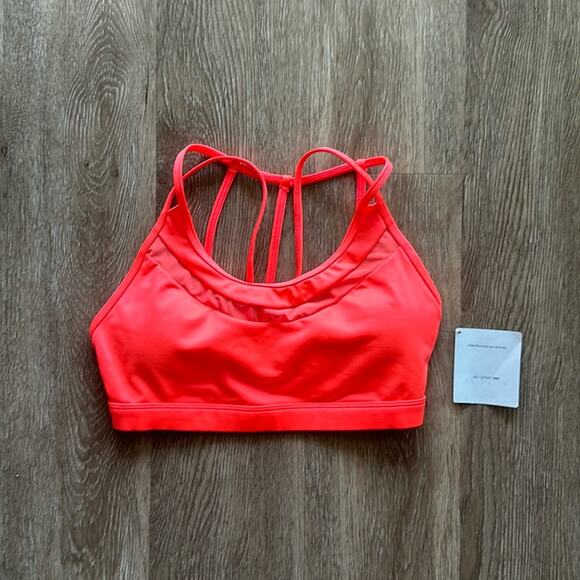 NWT Victoria's Secret Sport Strappy Back Sports Bra Bright Orange Size Small - Picture 1 of 3